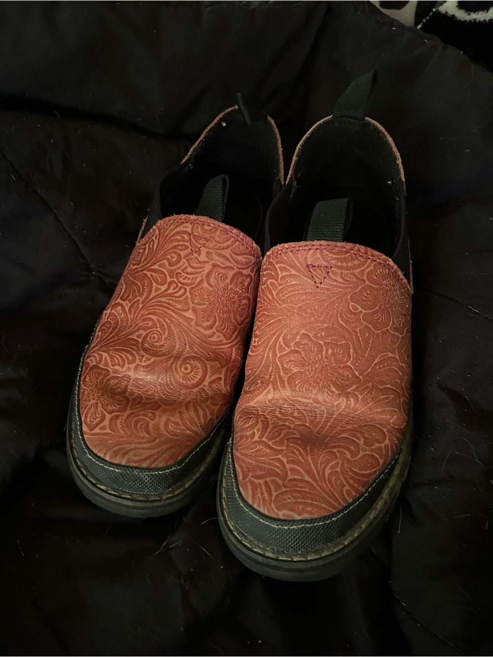 Georgia Boot Kids Slip-On Boots in Rust Floral